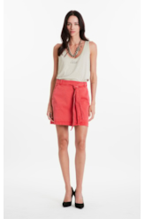 Saia Sarja Rain Envelope Transpasse Vermelho Claro