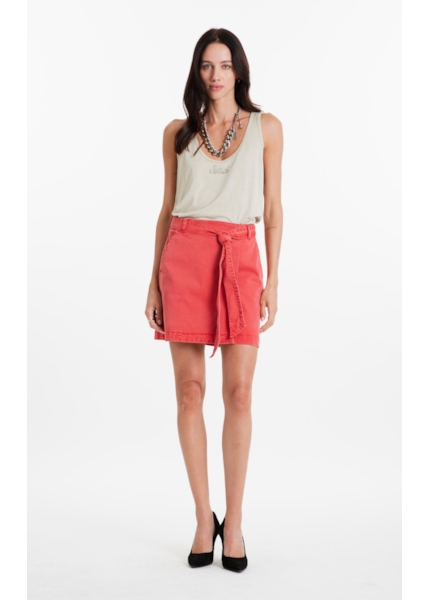 Saia Sarja Rain Envelope Transpasse Vermelho Claro