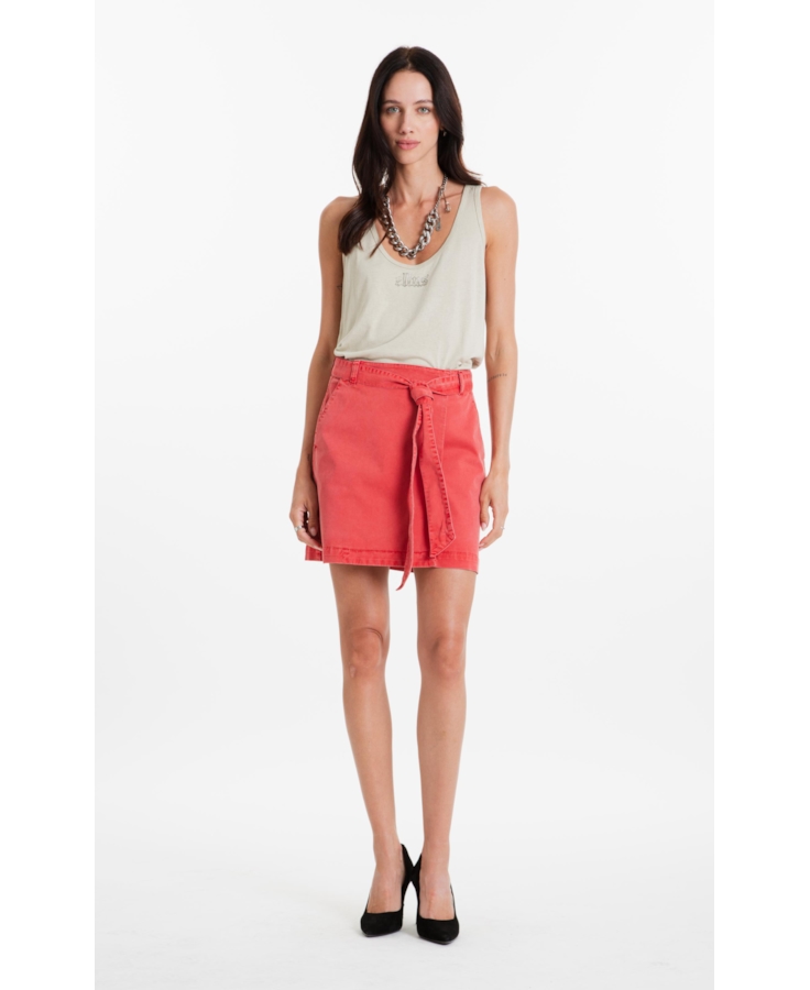 Saia Sarja Rain Envelope Transpasse Vermelho Claro