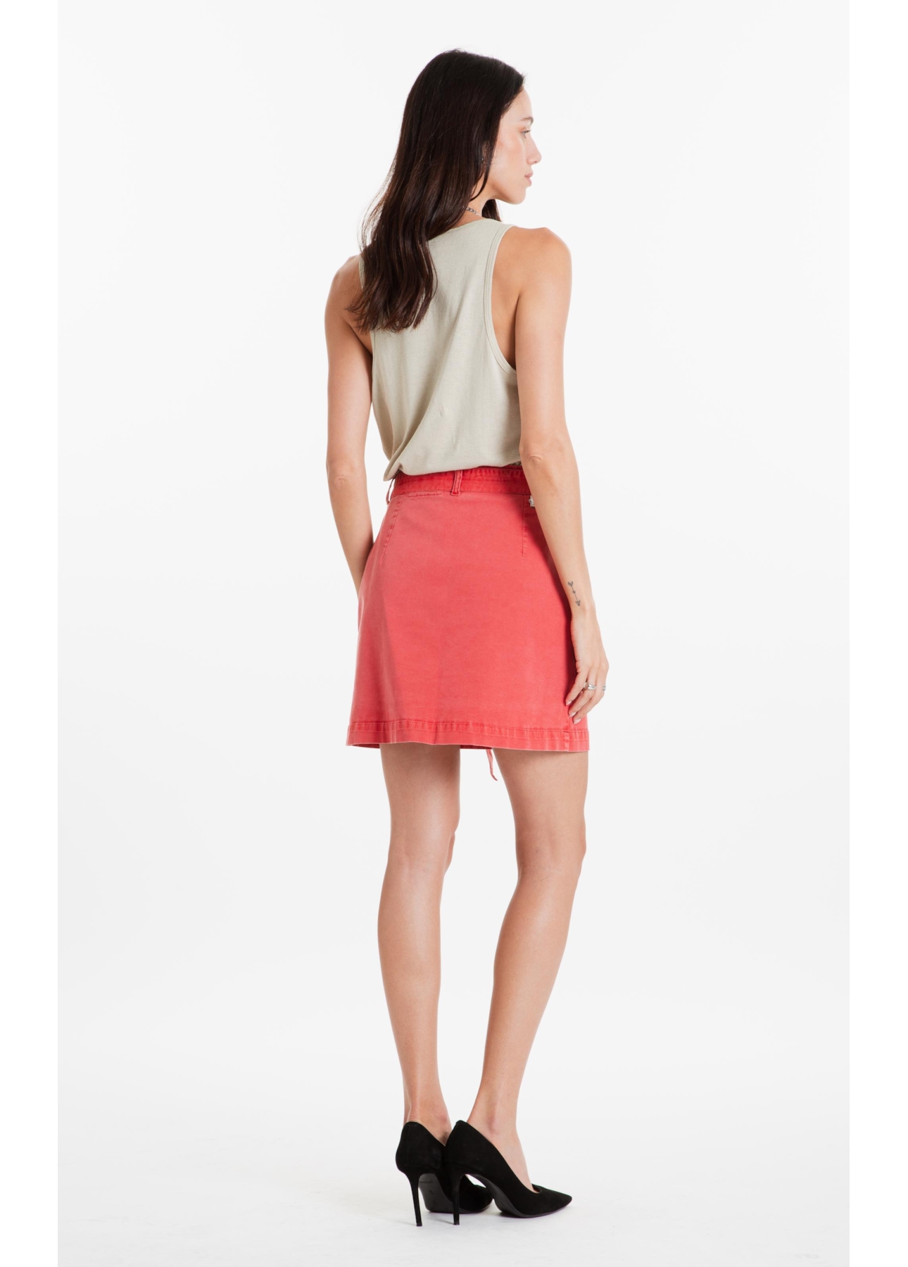 Saia Sarja Rain Envelope Transpasse Vermelho Claro