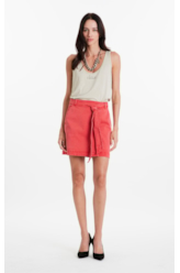 Saia Sarja Rain Envelope Transpasse Vermelho Claro