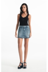Saia Shorts Classic Denim Elas Carp Lav.Medio