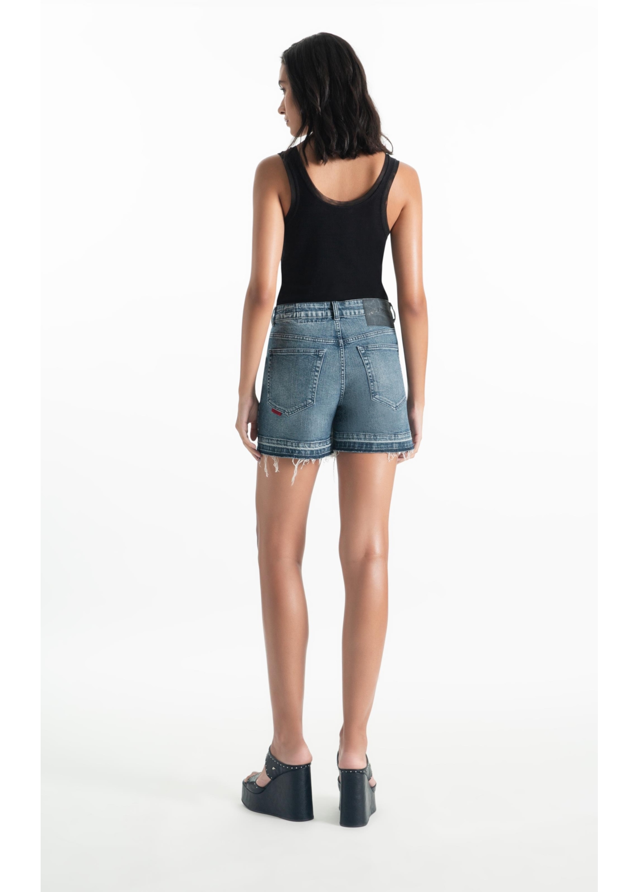 Saia Shorts Classic Denim Elas Carp Lav.Medio