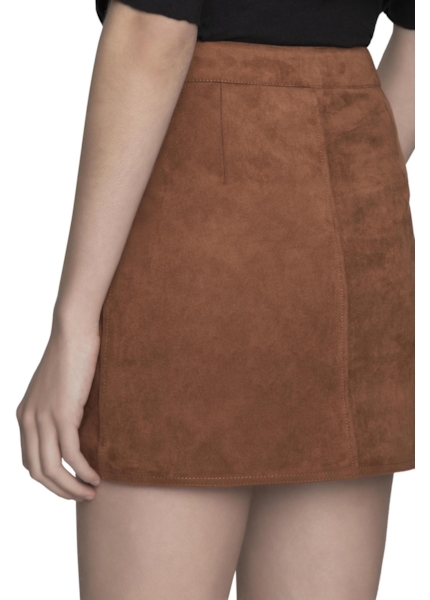 Saia Suede Franjas 2nd Floor Caramelo