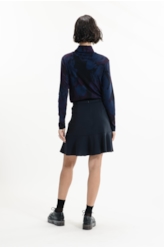 Saia Tailoring Ruffle Belt Like Mini Preto