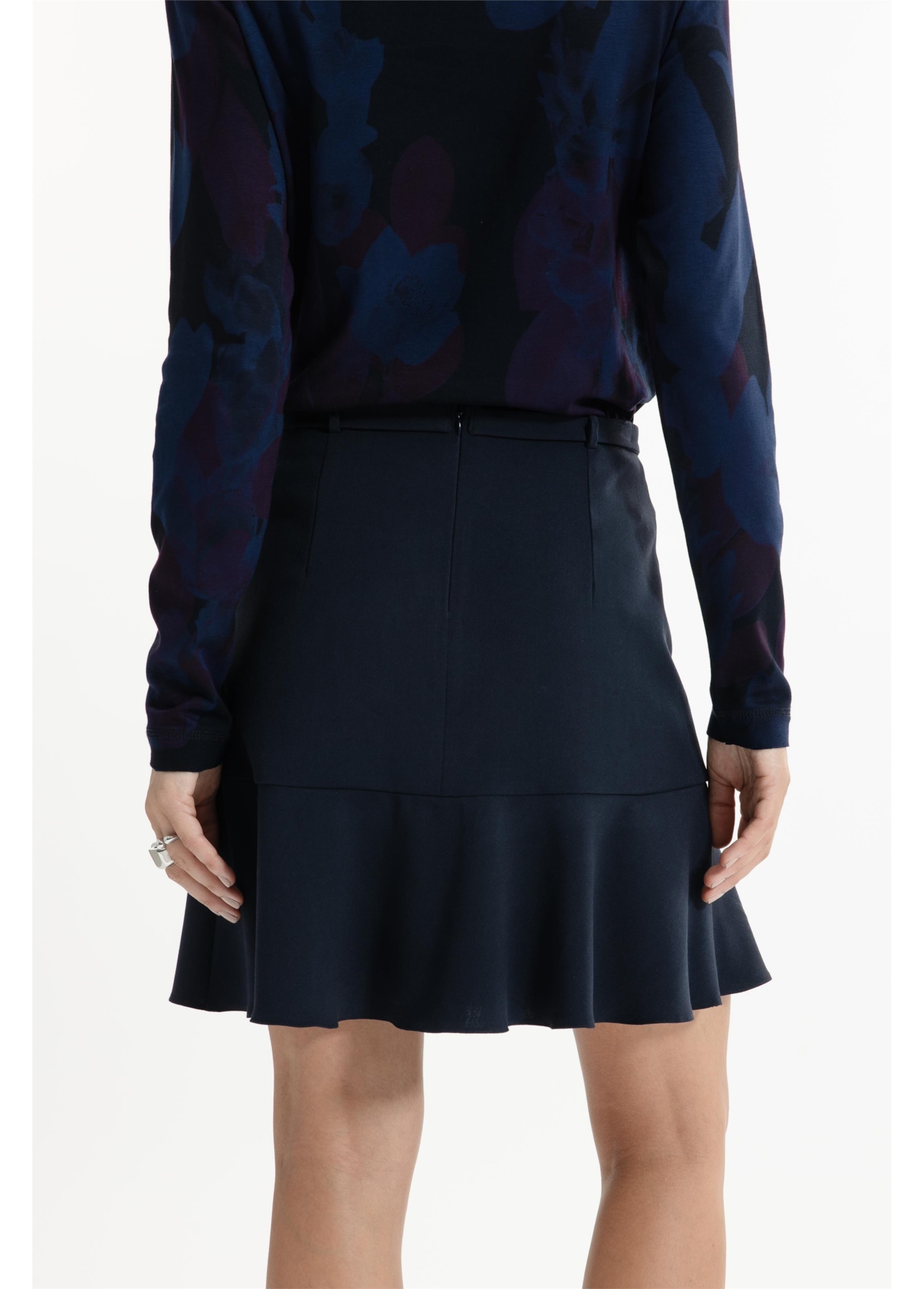 Saia Tailoring Ruffle Belt Like Mini Preto