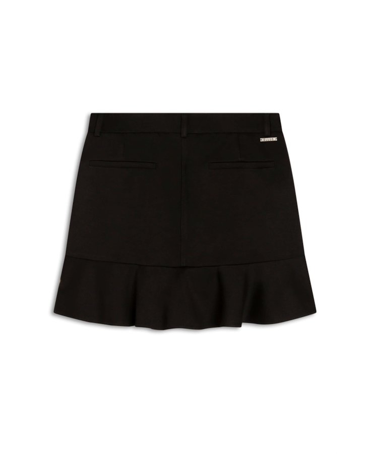Saia Tencel Maxime Ruffle Preto