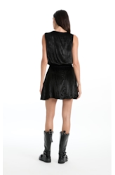 Saia Velvet Embrossed Preto