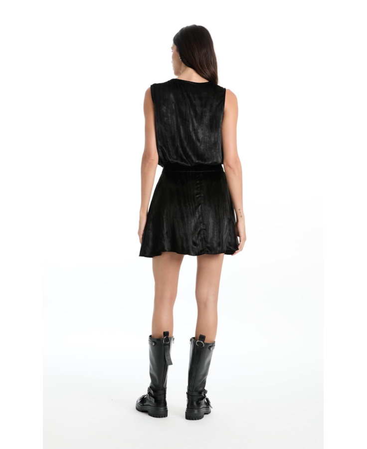 Saia Velvet Embrossed Preto