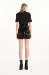 Saia  Velvet Paete Skirt Preto