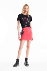 Saia Vintage Denim Color Zoe Destroyed Melancia