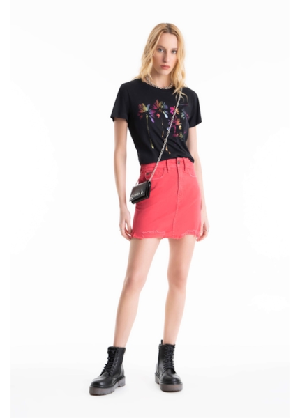 Saia Vintage Denim Color Zoe Destroyed Melancia