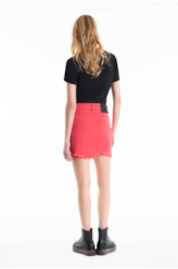 Saia Vintage Denim Color Zoe Destroyed Melancia