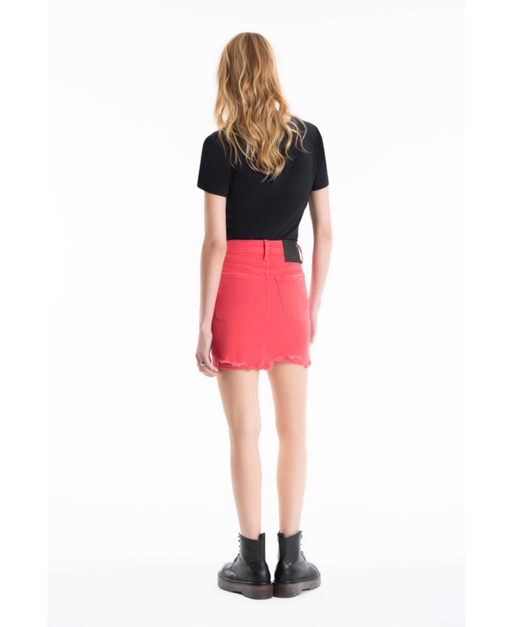 Saia Vintage Denim Color Zoe Destroyed Melancia