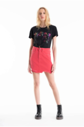 Saia Vintage Denim Color Zoe Destroyed Melancia