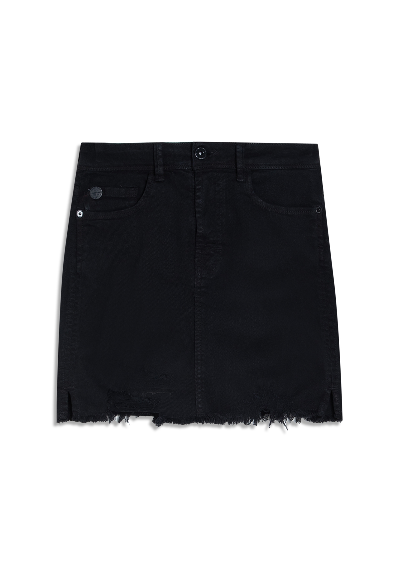 Saia Vintage Denim Color Zoe Destroyed Preto