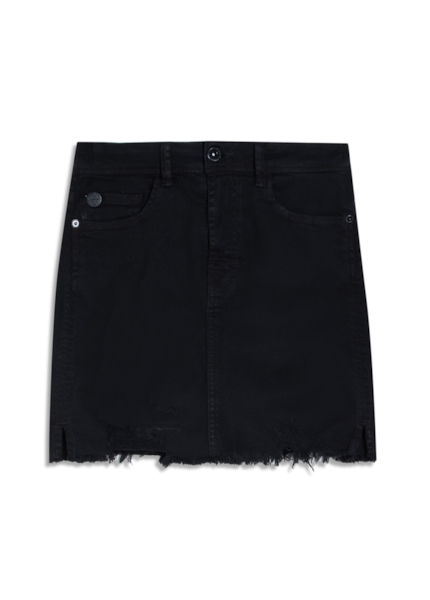 Saia Vintage Denim Color Zoe Destroyed Preto