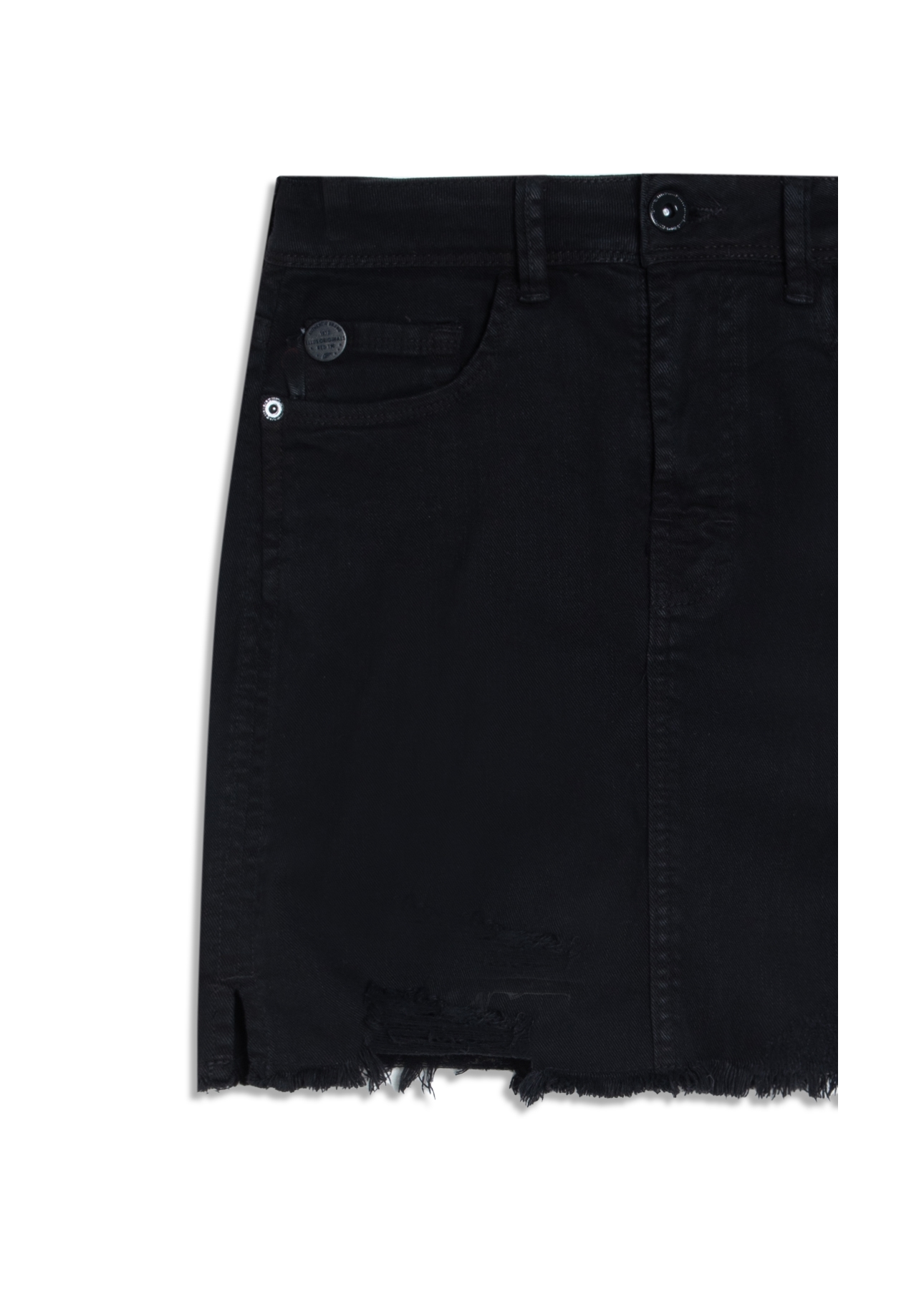 Saia Vintage Denim Color Zoe Destroyed Preto