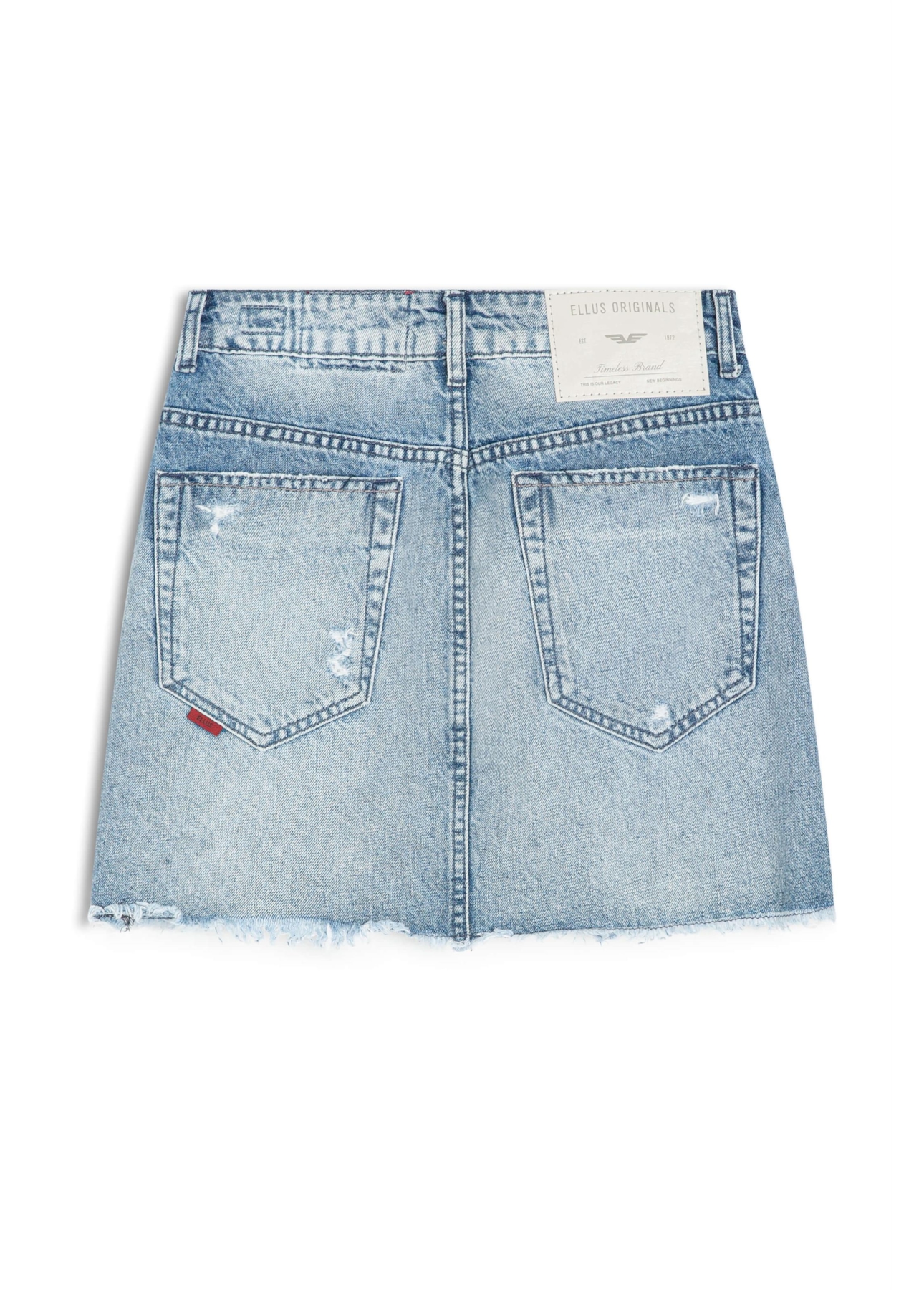 Saia Vintage Denim Emma Lav.Claro C/ Puidos