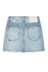 Saia Vintage Denim Emma Lav.Claro C/ Puidos
