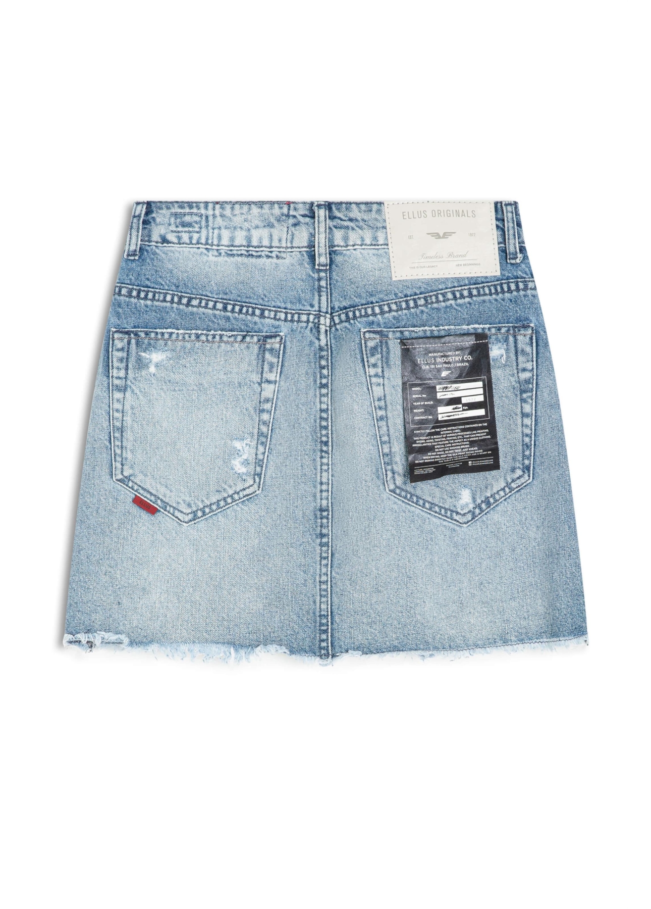 Saia Vintage Denim Emma Lav.Claro C/ Puidos