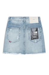 Saia Vintage Denim Emma Lav.Claro C/ Puidos