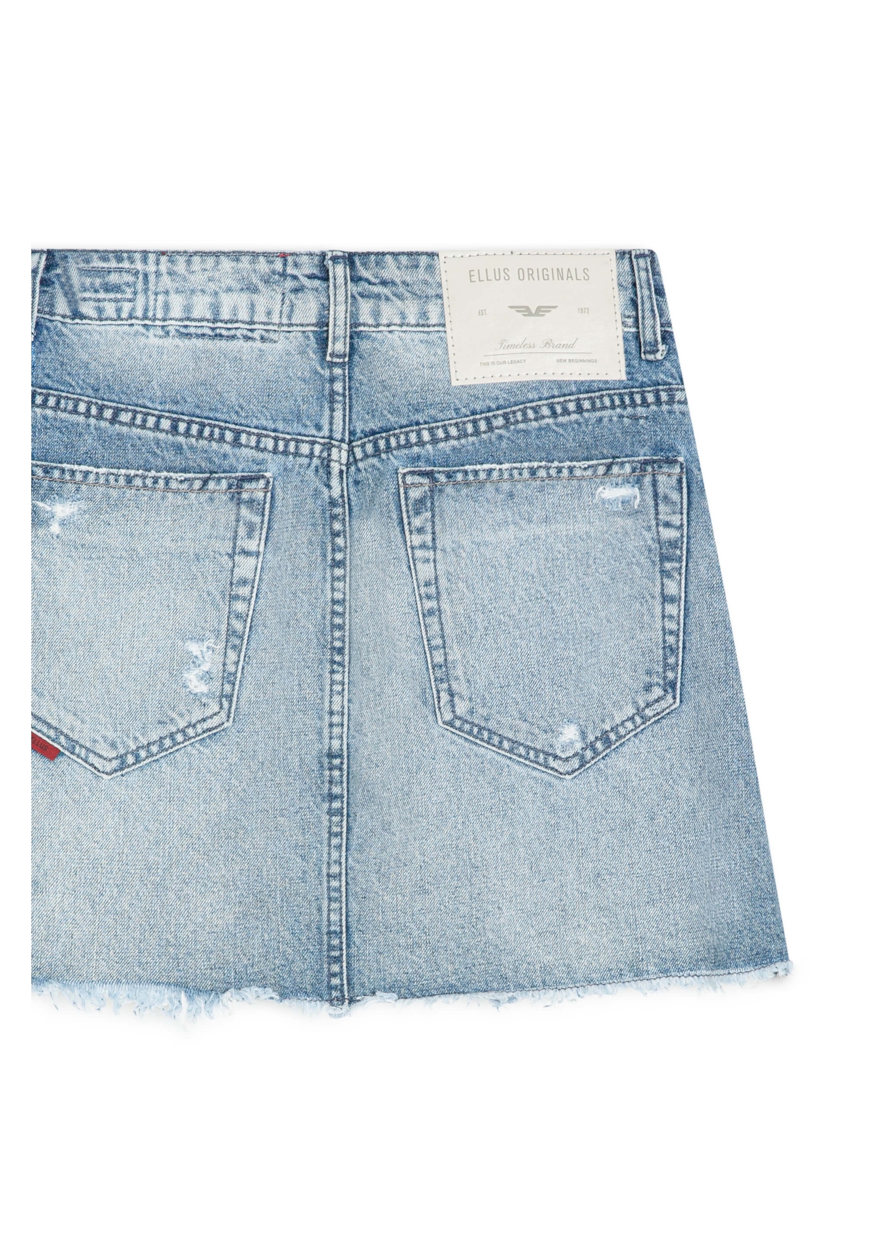 Saia Vintage Denim Emma Lav.Claro C/ Puidos