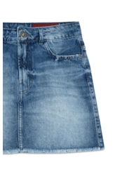 Saia Vintage Denim Emma Lav.Delave Com  Matiz