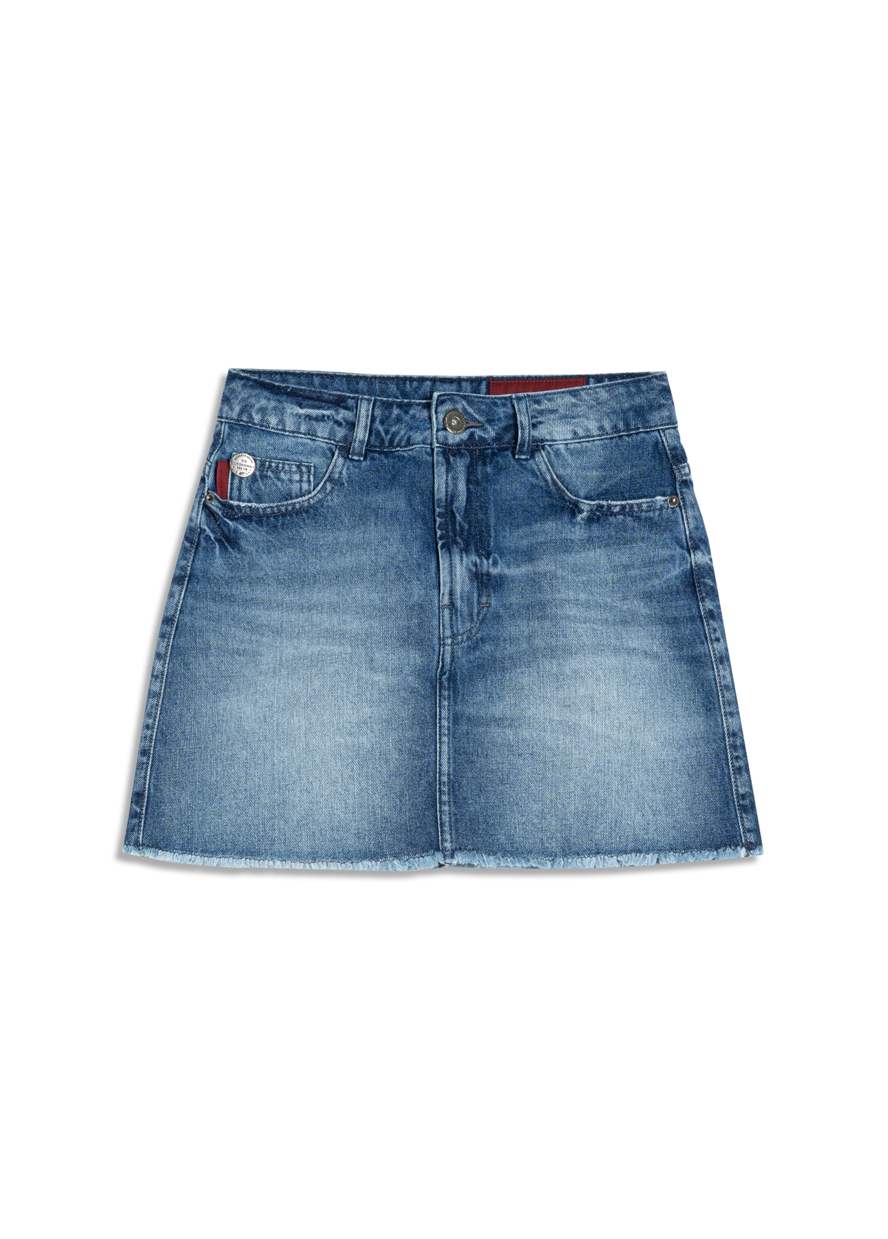 Saia Vintage Denim Emma Lav.Delave Com  Matiz