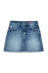 Saia Vintage Denim Emma Lav.Delave Com  Matiz