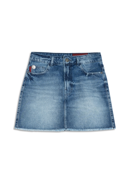 Saia Vintage Denim Emma Lav.Delave Com  Matiz