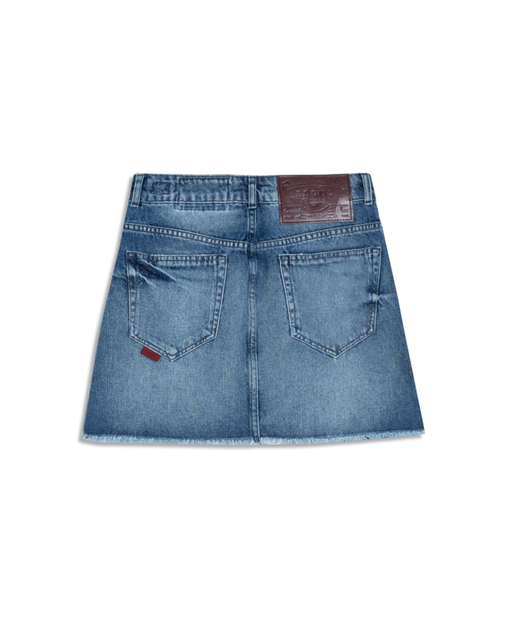 Saia Vintage Denim Emma Lav.Delave Com  Matiz