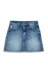 Saia Vintage Denim Emma Lav.Delave Com  Matiz