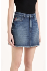 Saia Vintage Denim Emma Lav.Escuro C/ Matiz