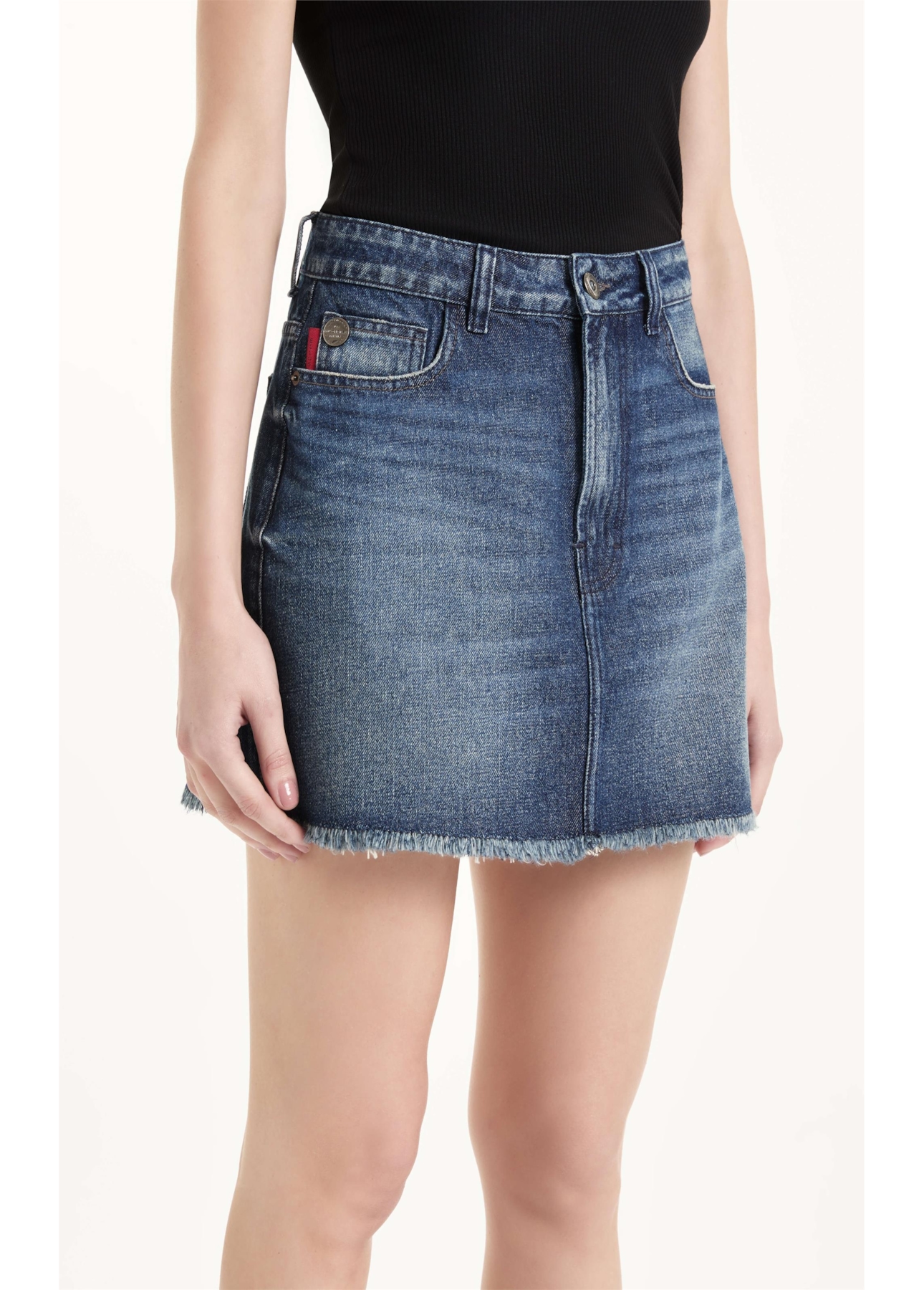 Saia Vintage Denim Emma Lav.Escuro C/ Matiz