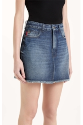 Saia Vintage Denim Emma Lav.Escuro C/ Matiz