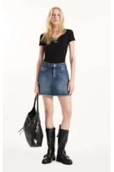 Saia Vintage Denim Emma Lav.Escuro C/ Matiz