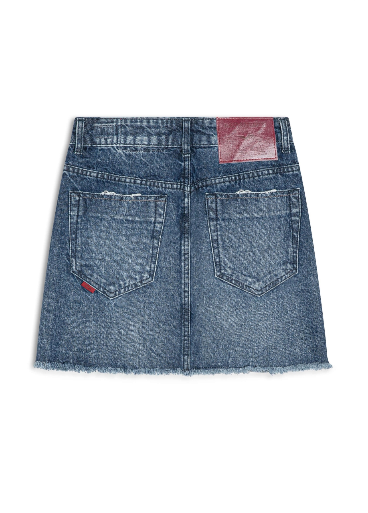 Saia Vintage Denim Emma Lav.Escuro C/ Puidos