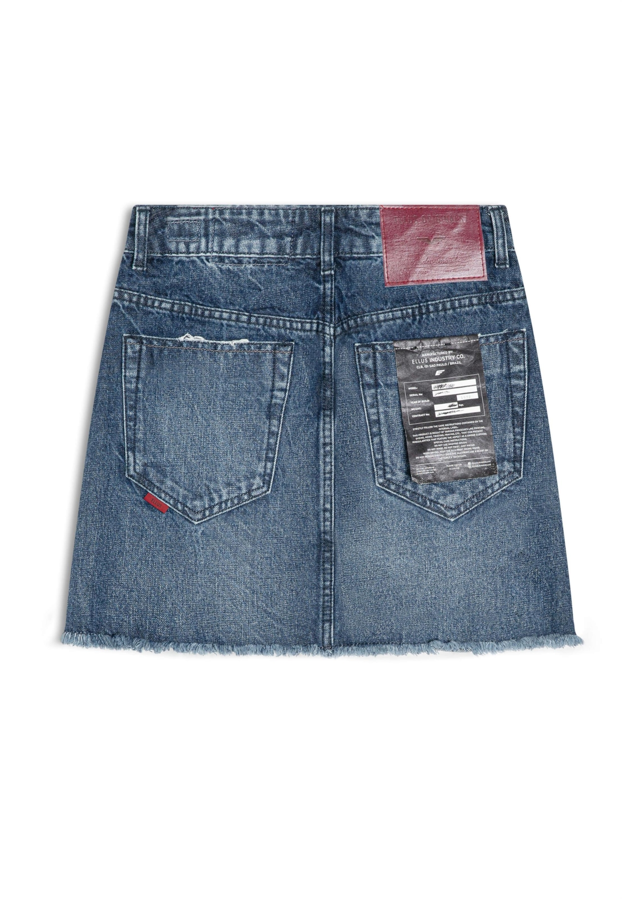 Saia Vintage Denim Emma Lav.Escuro C/ Puidos