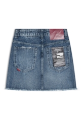Saia Vintage Denim Emma Lav.Escuro C/ Puidos