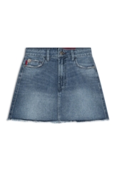 Saia Vintage Denim Emma Lavagem Medio C/ Puidos