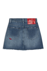 Saia Vintage Denim Emma Lavagem Medio C/ Puidos