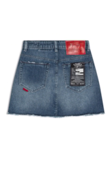 Saia Vintage Denim Emma Lavagem Medio C/ Puidos