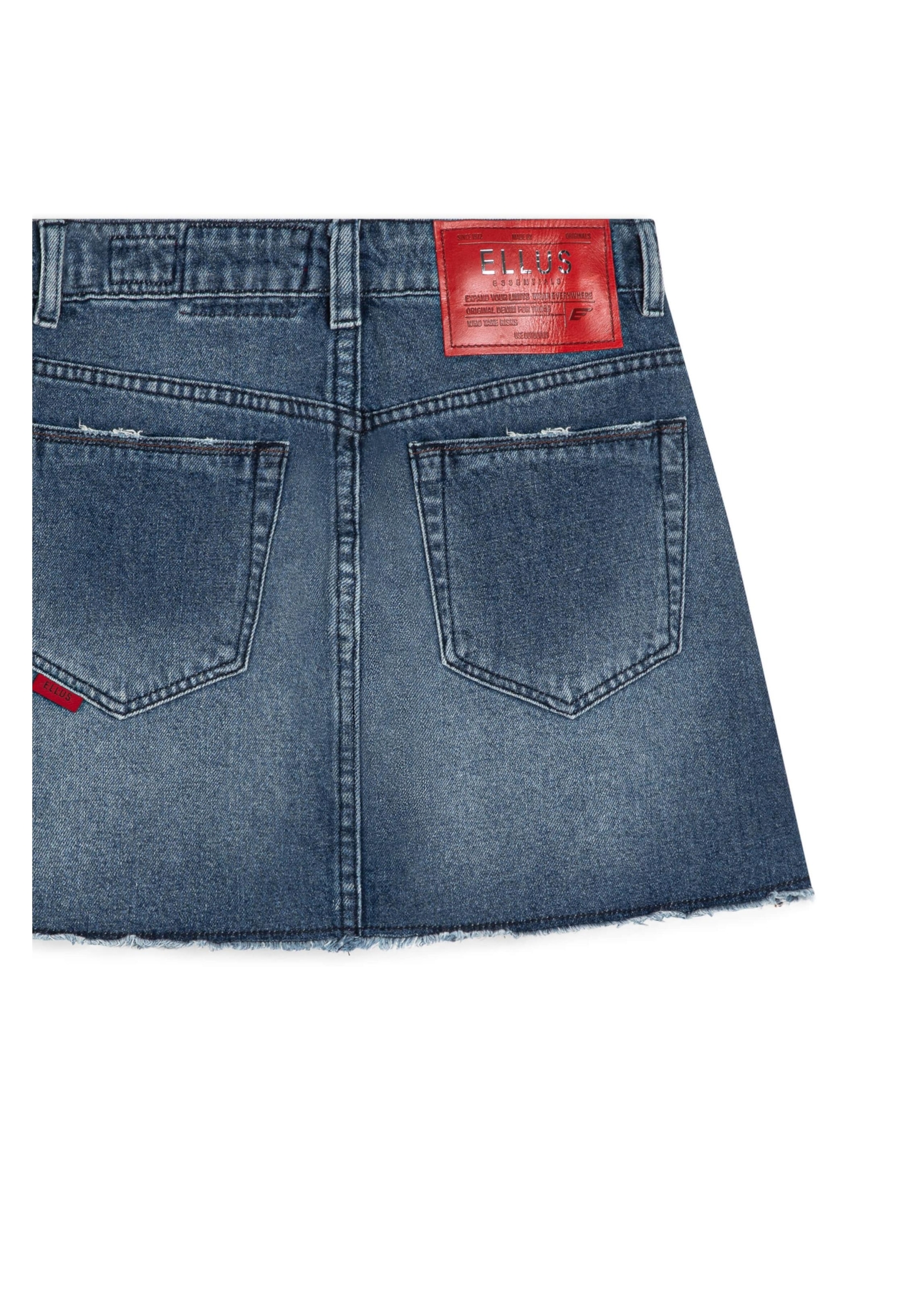 Saia Vintage Denim Emma Lavagem Medio C/ Puidos