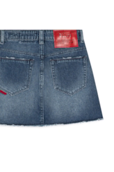 Saia Vintage Denim Emma Lavagem Medio C/ Puidos