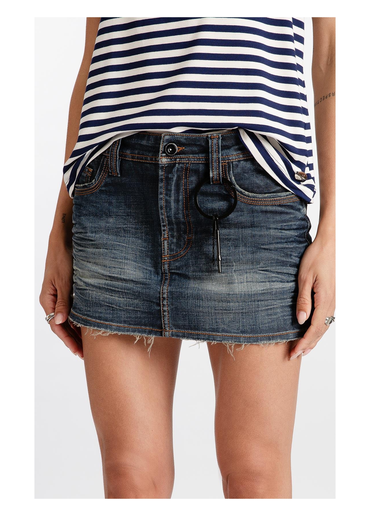 Saia Visco Indigo Elastic  Filigrana Lav.Escuro