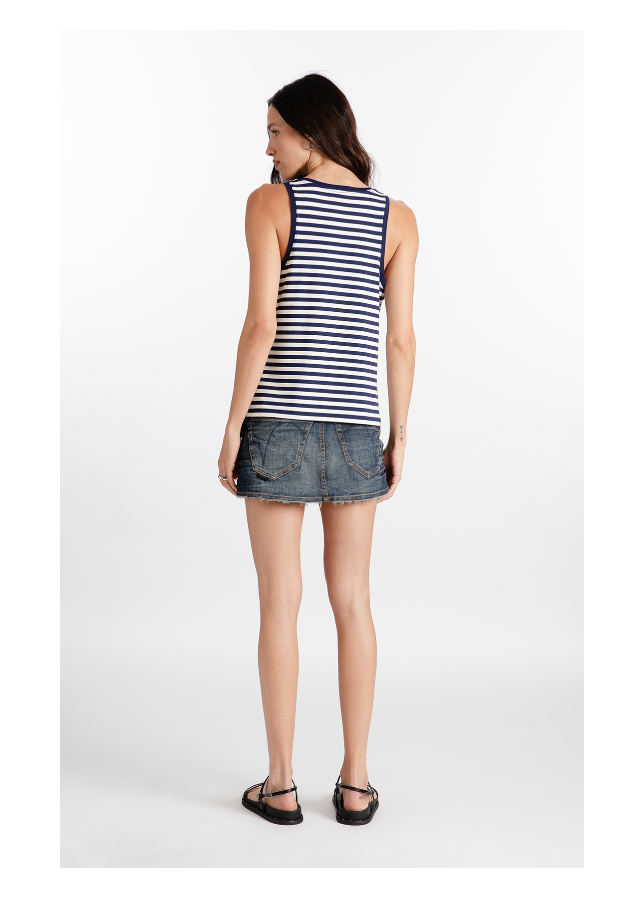 Saia Visco Indigo Elastic  Filigrana Lav.Escuro