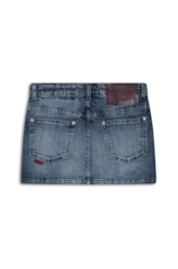 Saia Visco Indigo Elastic Mini  Lav.Medio Com Sky e Rede