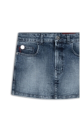 Saia Visco Indigo Elastic Mini  Lav.Medio Com Sky e Rede