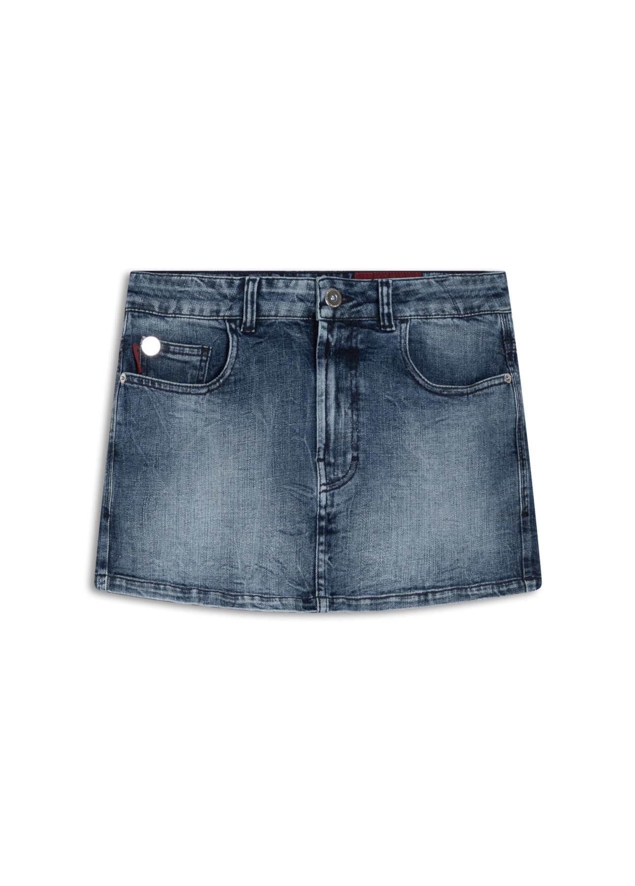Saia Visco Indigo Elastic Mini  Lav.Medio Com Sky e Rede